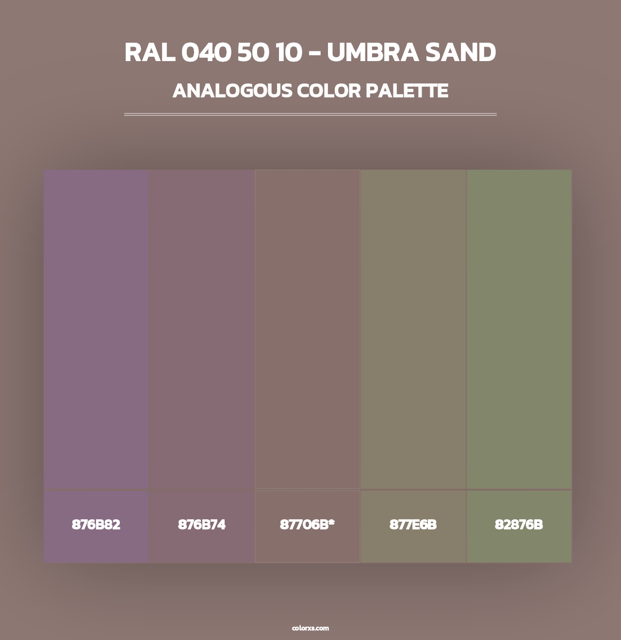 RAL 040 50 10 - Umbra Sand - Analogous Color Palette