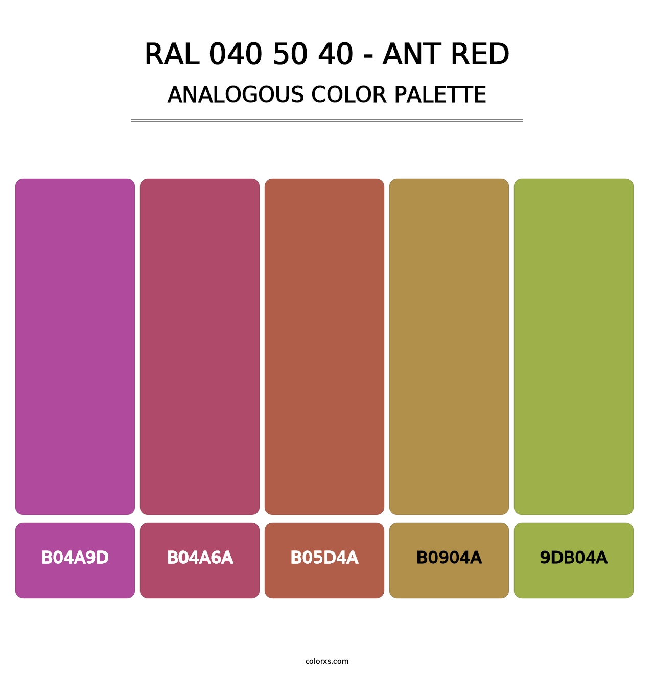 RAL 040 50 40 - Ant Red - Analogous Color Palette
