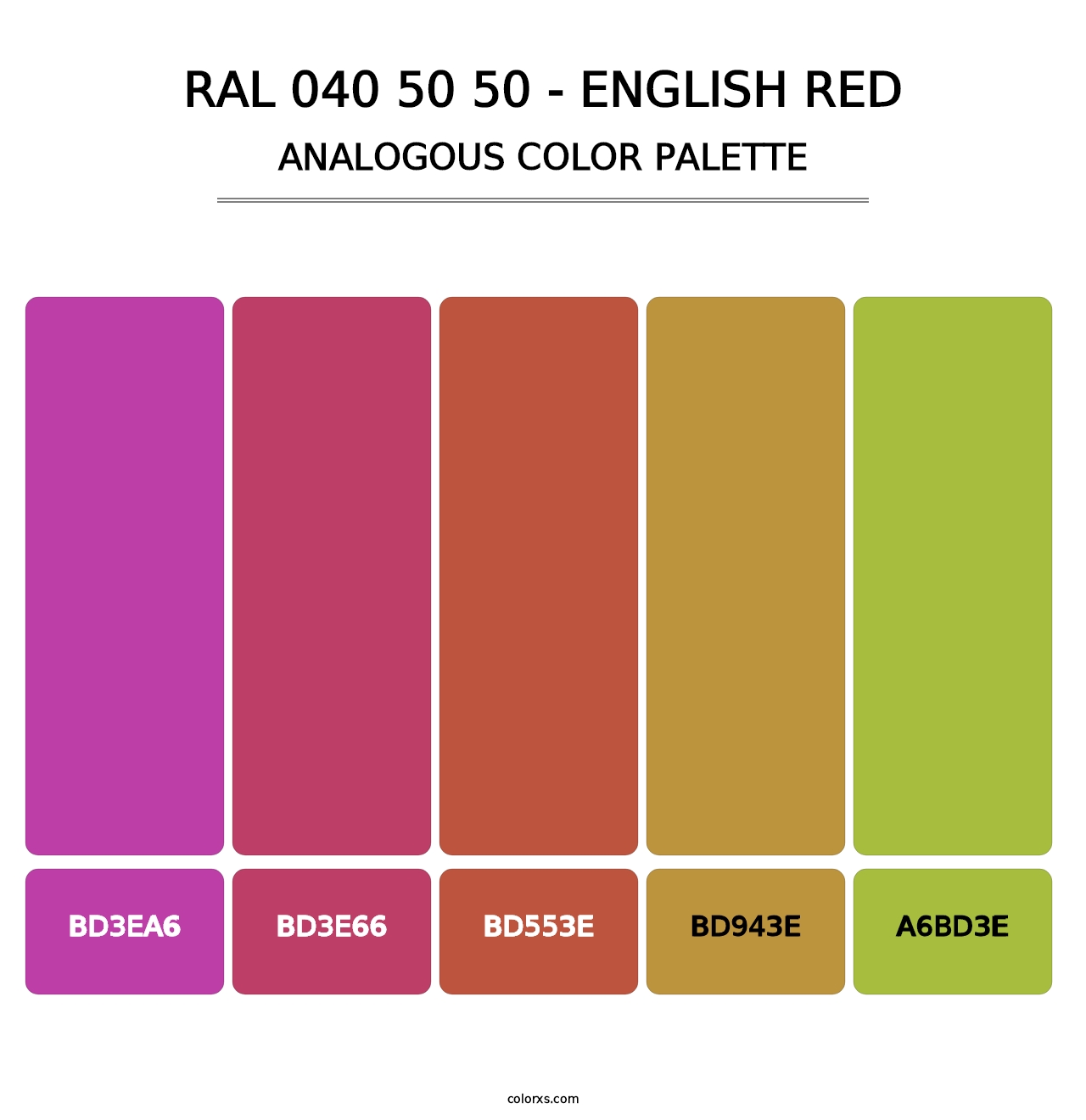 RAL 040 50 50 - English Red - Analogous Color Palette