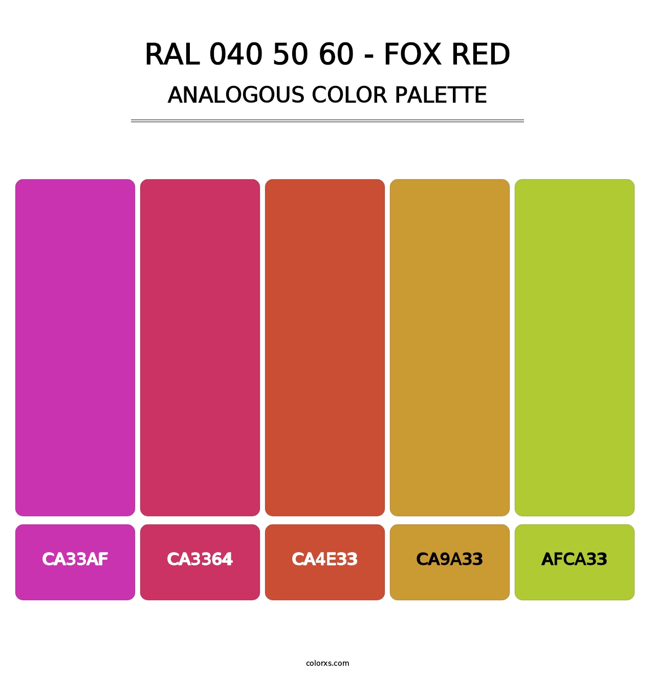 RAL 040 50 60 - Fox Red - Analogous Color Palette