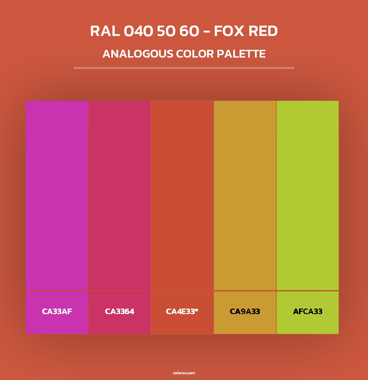 RAL 040 50 60 - Fox Red - Analogous Color Palette