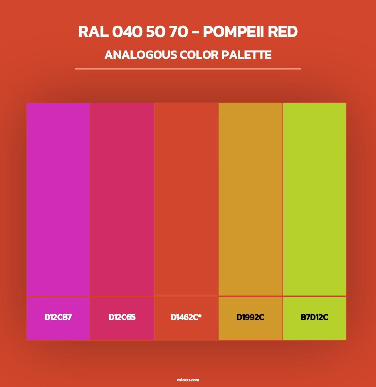 RAL 040 50 70 - Pompeii Red - Analogous Color Palette