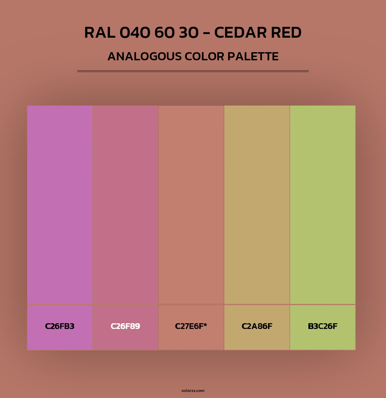 RAL 040 60 30 - Cedar Red - Analogous Color Palette