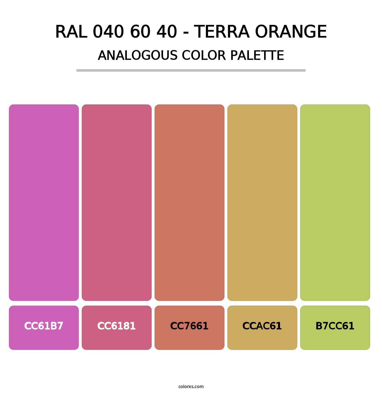 RAL 040 60 40 - Terra Orange - Analogous Color Palette