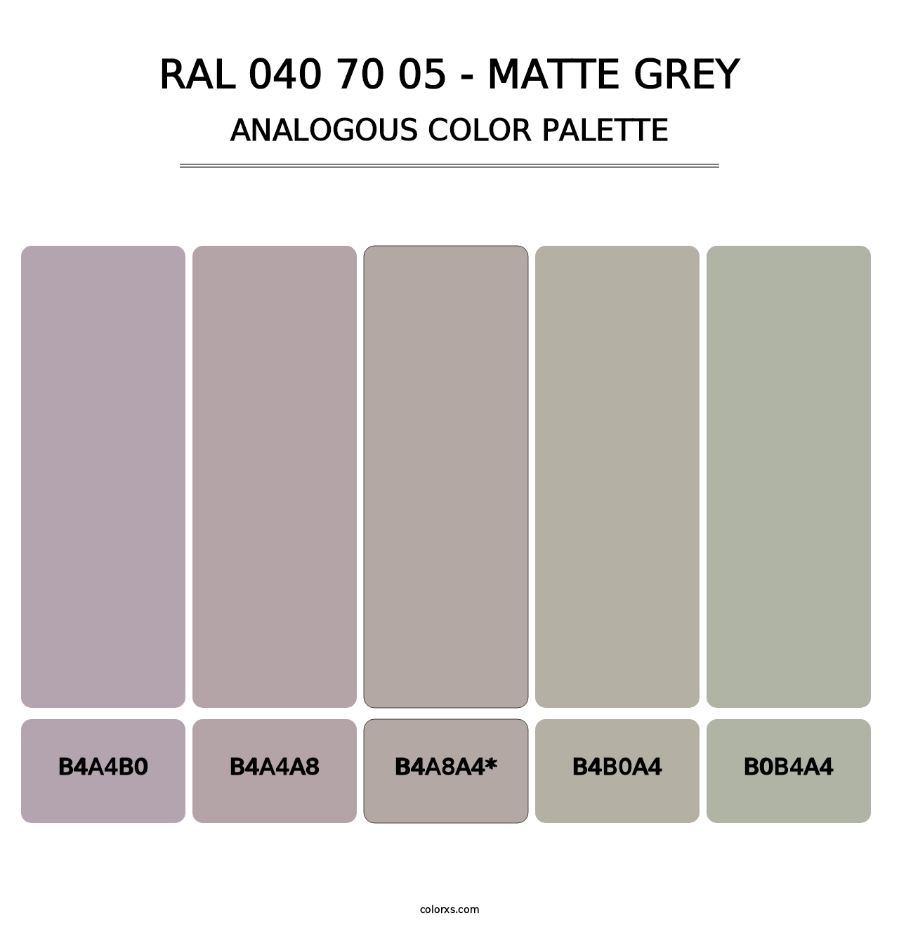 RAL 040 70 05 - Matte Grey - Analogous Color Palette