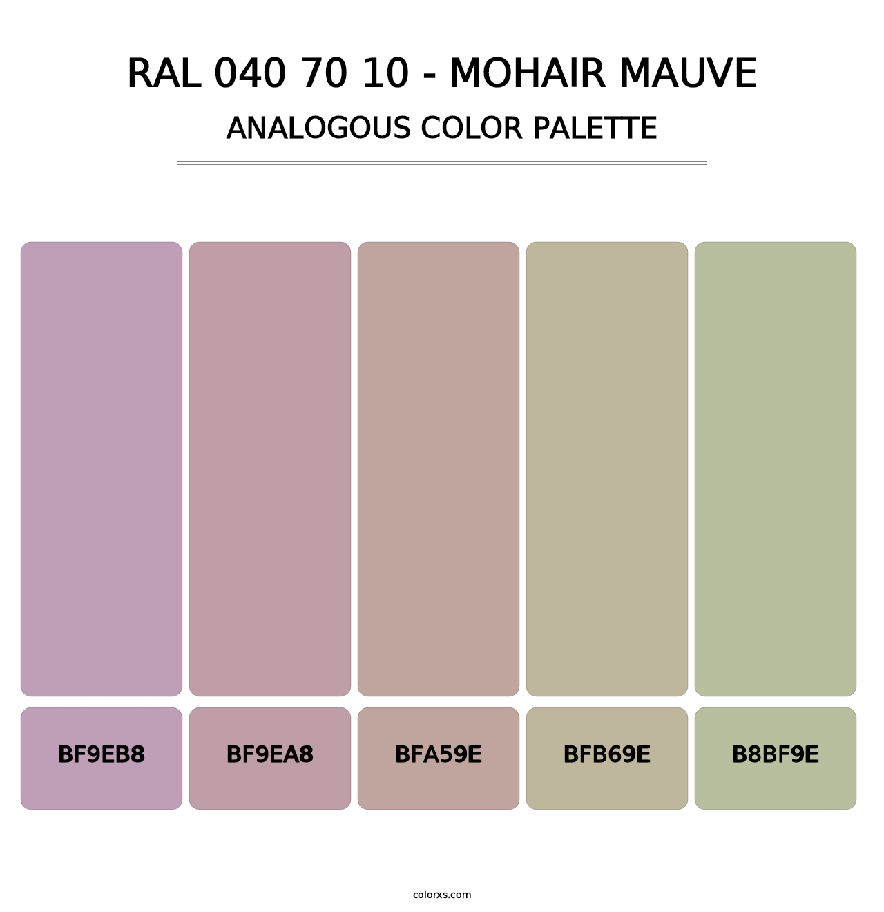 RAL 040 70 10 - Mohair Mauve - Analogous Color Palette