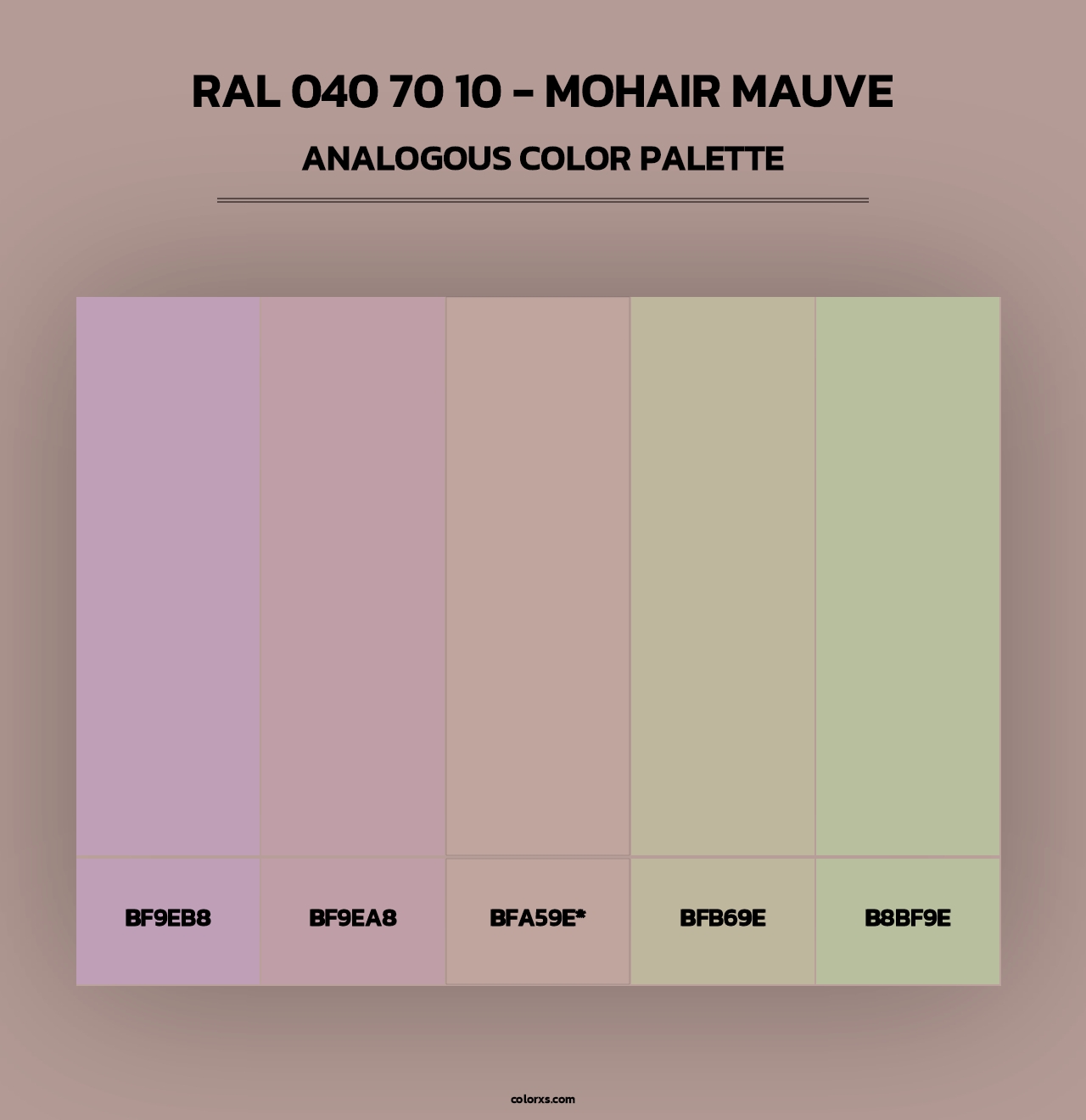 RAL 040 70 10 - Mohair Mauve - Analogous Color Palette