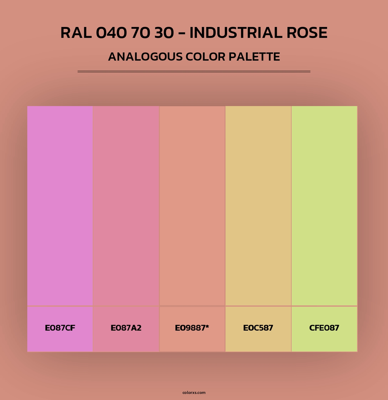 RAL 040 70 30 - Industrial Rose - Analogous Color Palette