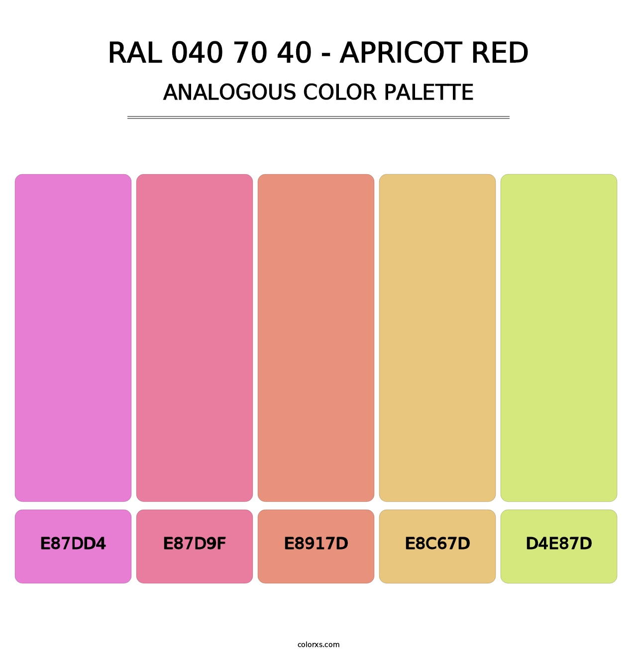RAL 040 70 40 - Apricot Red - Analogous Color Palette
