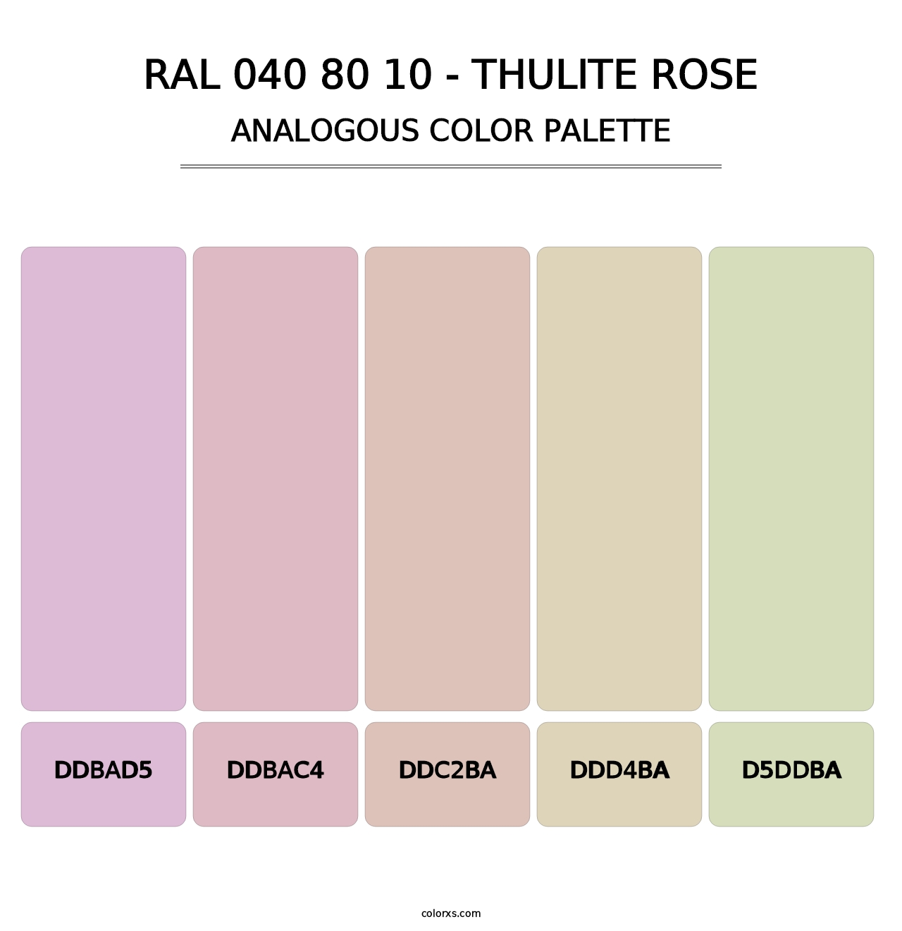 RAL 040 80 10 - Thulite Rose - Analogous Color Palette