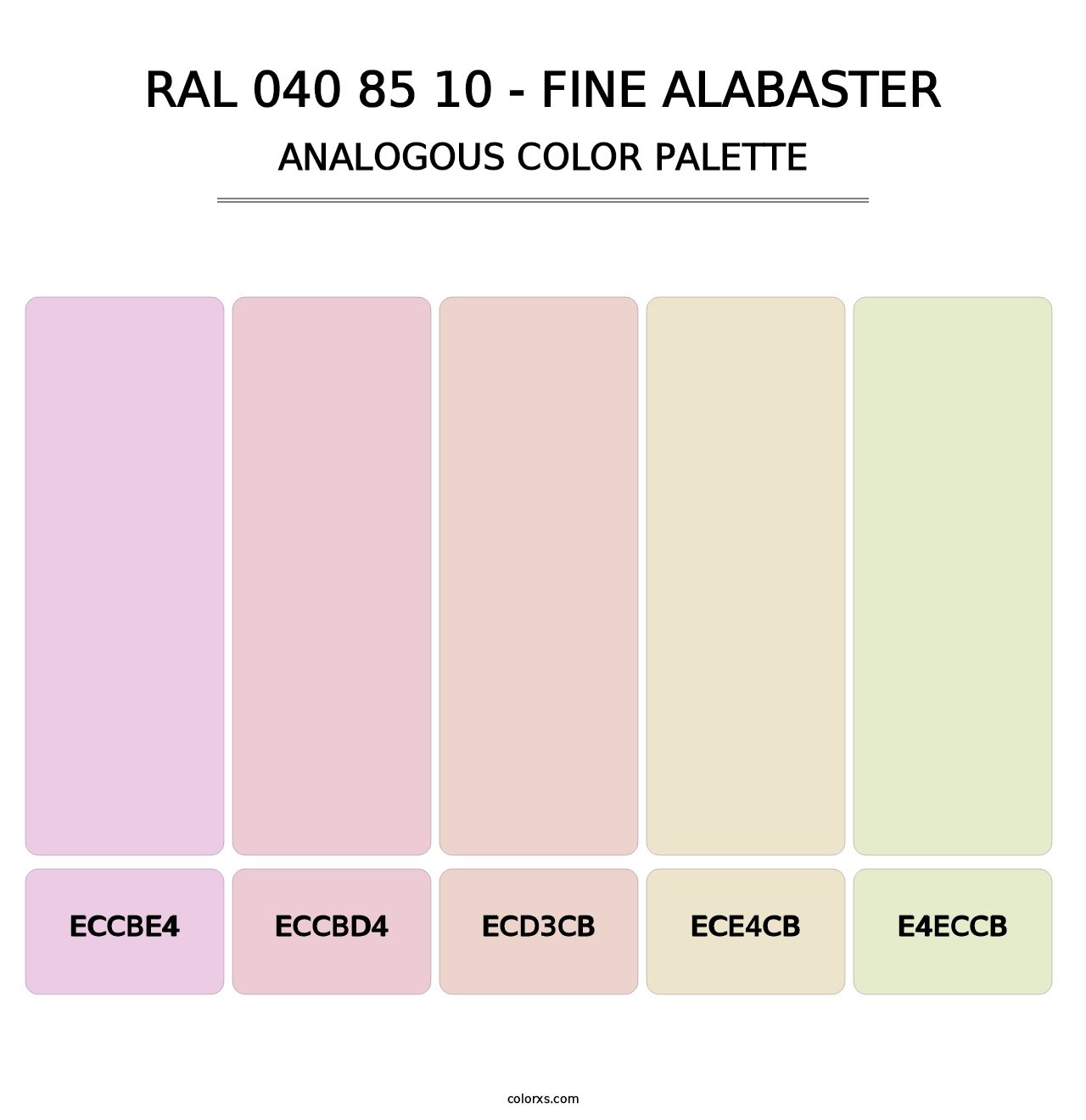 RAL 040 85 10 - Fine Alabaster - Analogous Color Palette