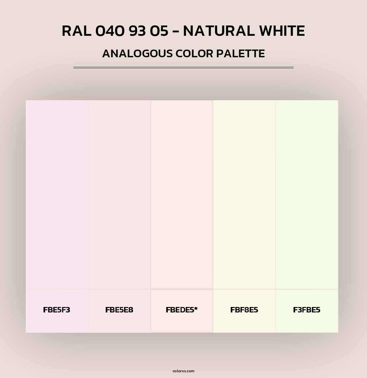 RAL 040 93 05 - Natural White - Analogous Color Palette