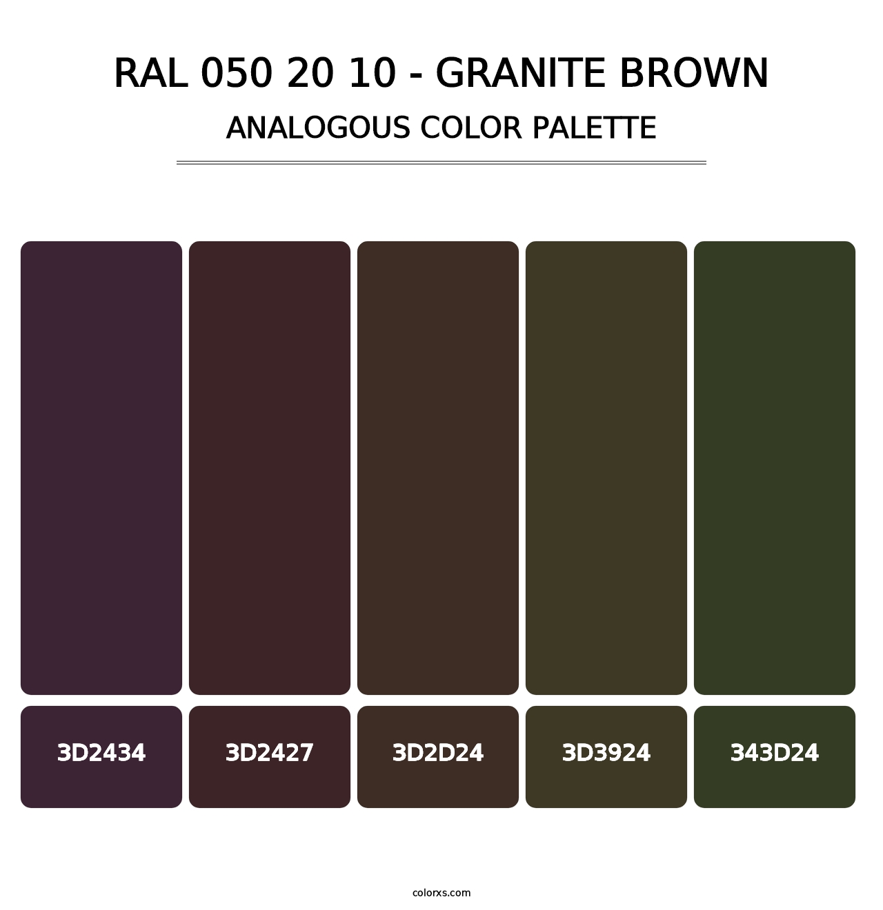 RAL 050 20 10 - Granite Brown - Analogous Color Palette
