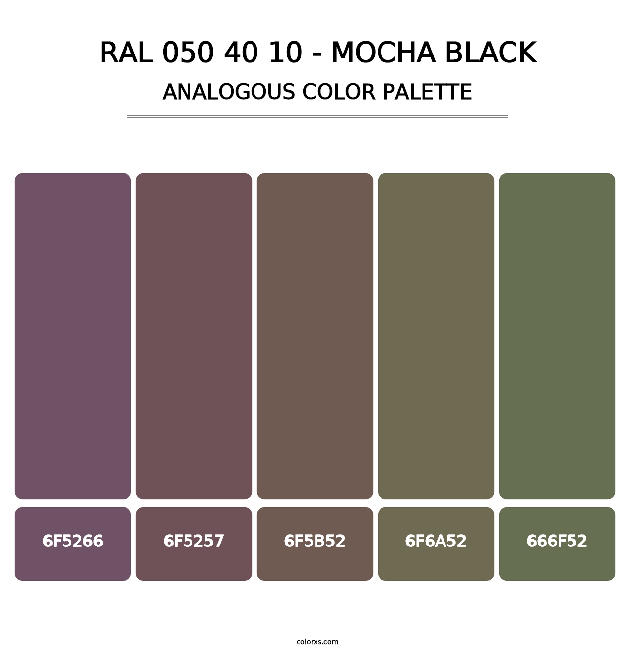 RAL 050 40 10 - Mocha Black - Analogous Color Palette