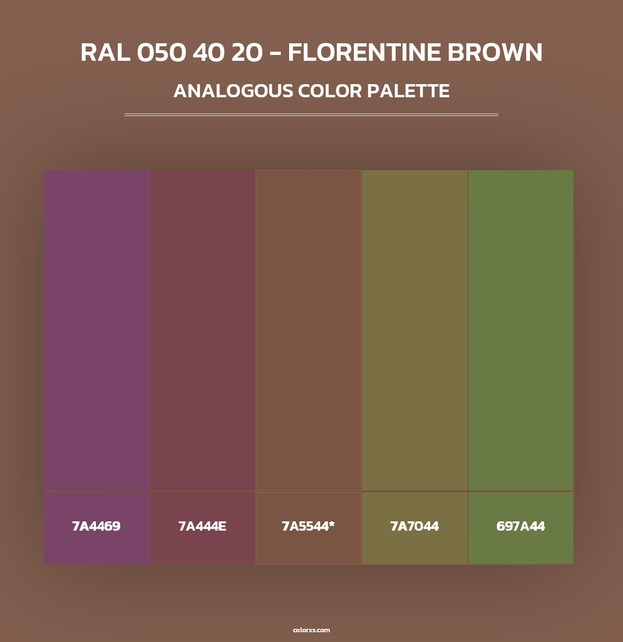 RAL 050 40 20 - Florentine Brown - Analogous Color Palette