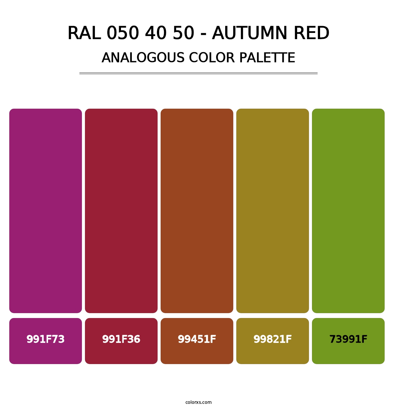 RAL 050 40 50 - Autumn Red - Analogous Color Palette
