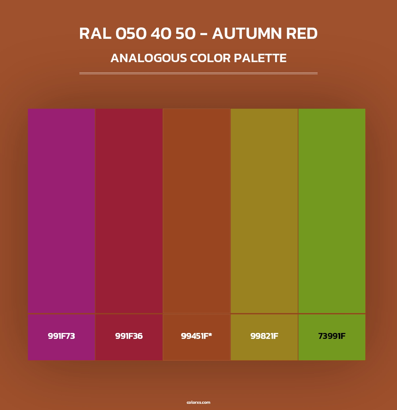 RAL 050 40 50 - Autumn Red - Analogous Color Palette