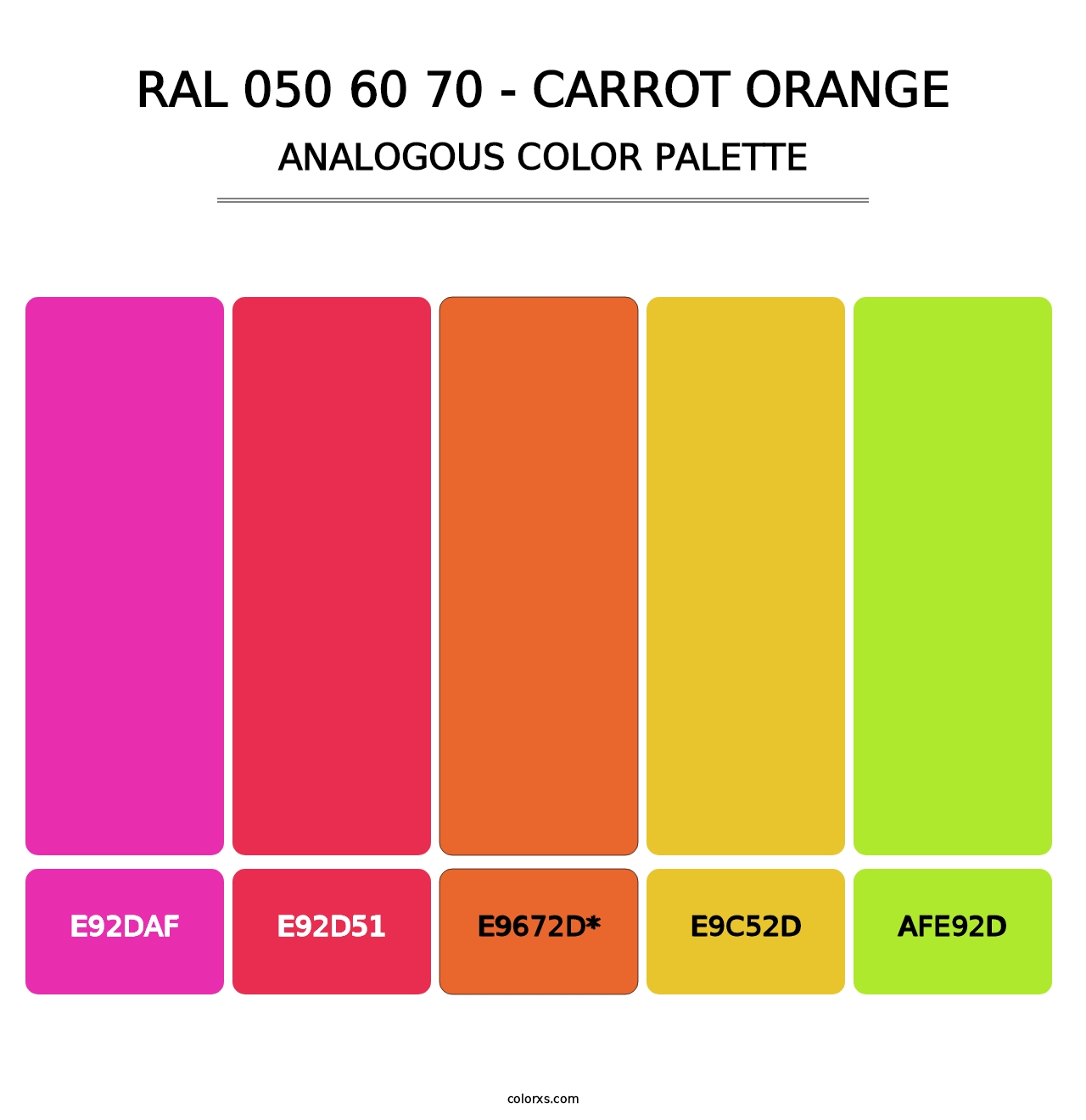 RAL 050 60 70 - Carrot Orange - Analogous Color Palette
