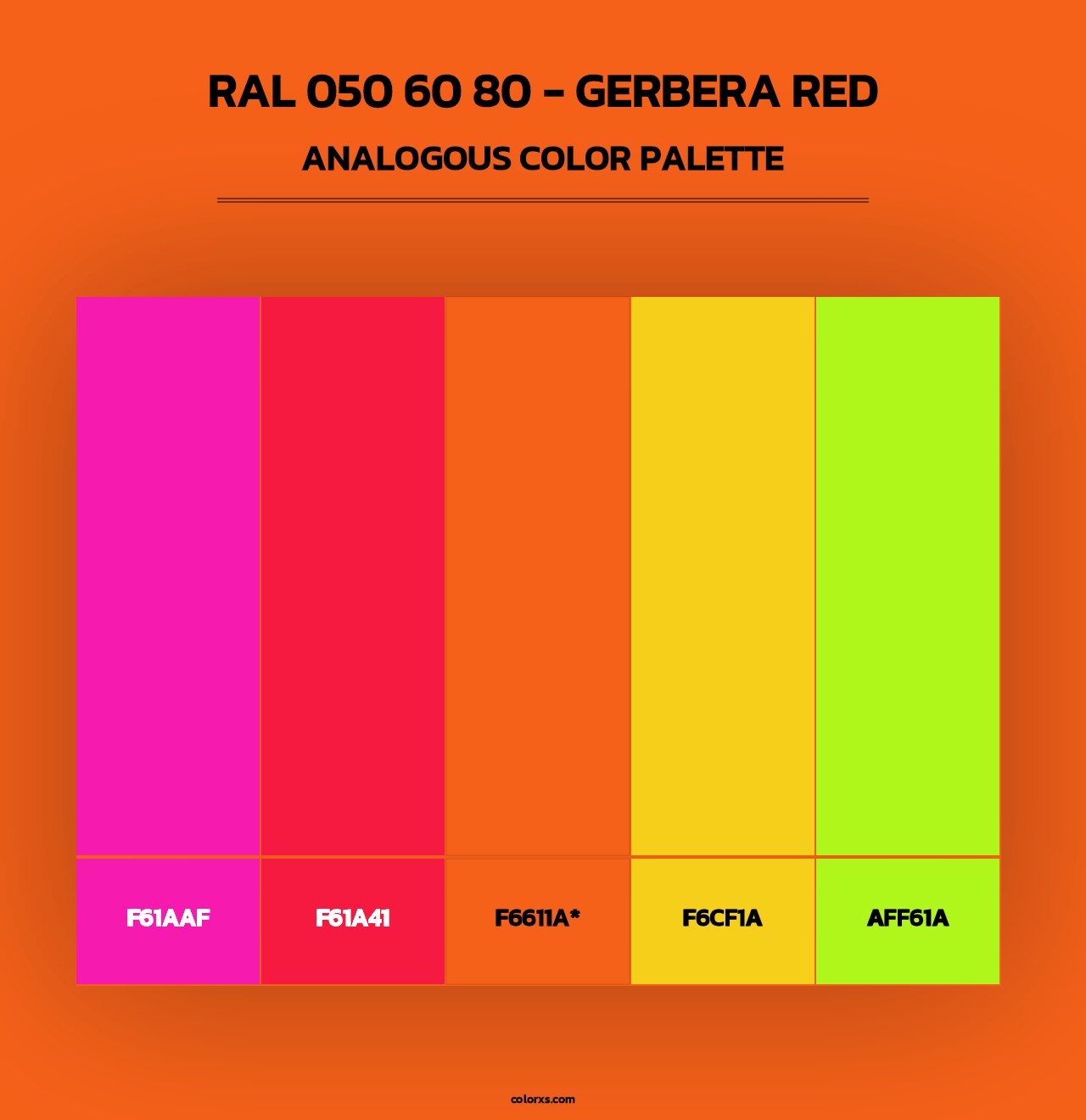 RAL 050 60 80 - Gerbera Red - Analogous Color Palette