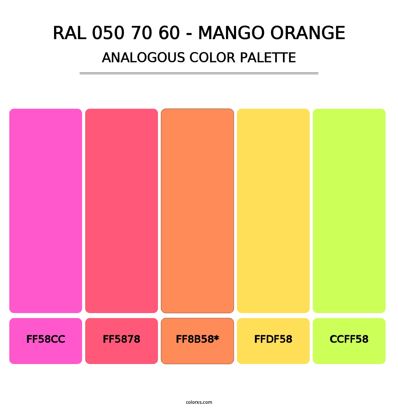 RAL 050 70 60 - Mango Orange - Analogous Color Palette