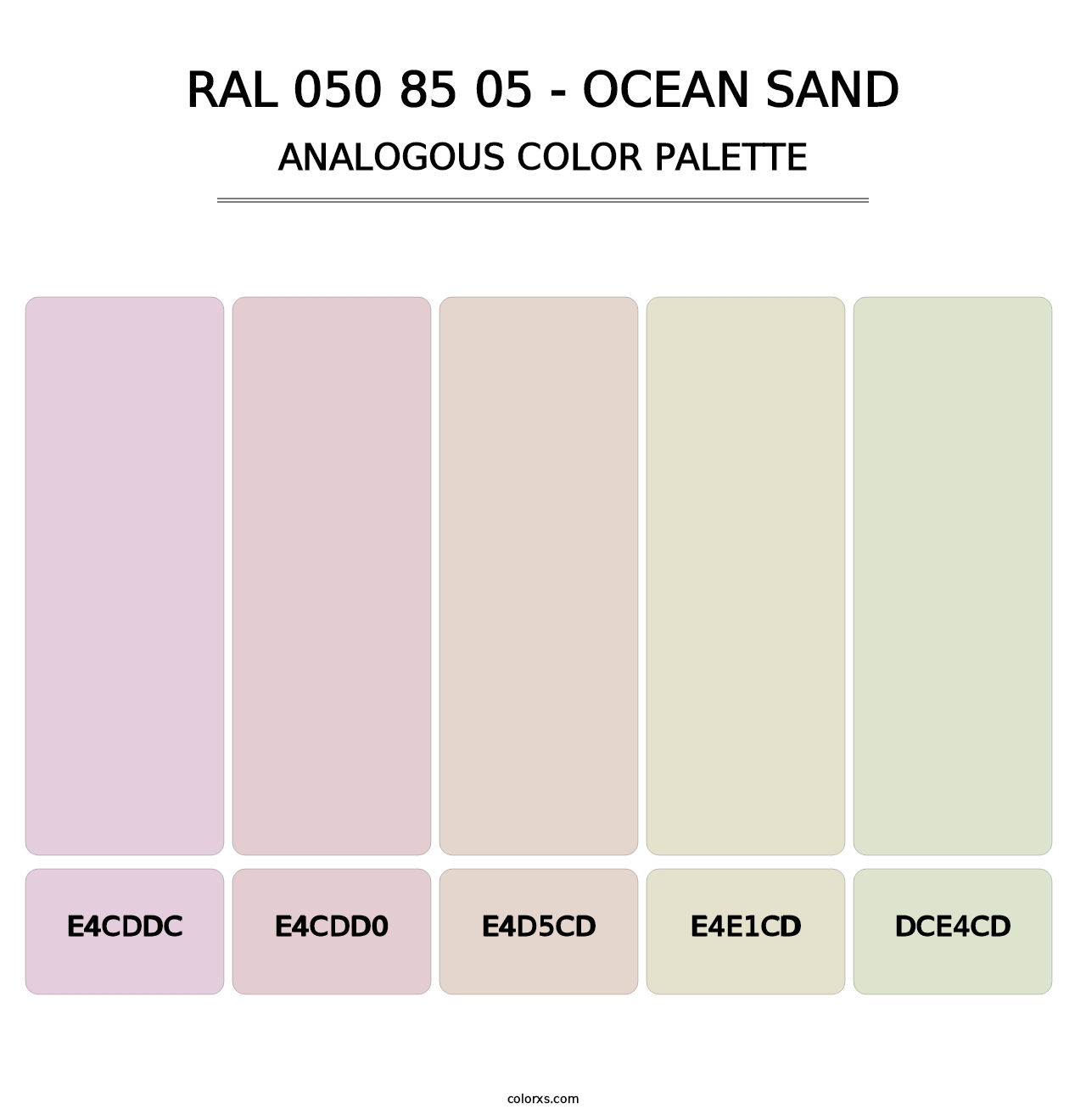 RAL 050 85 05 - Ocean Sand - Analogous Color Palette