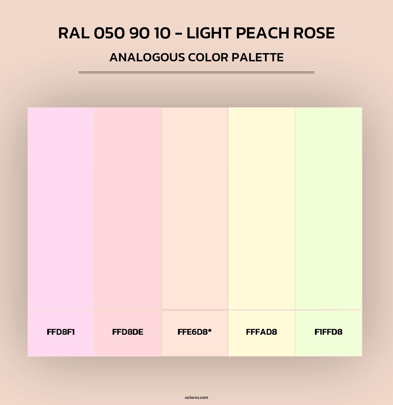 RAL 050 90 10 - Light Peach Rose - Analogous Color Palette
