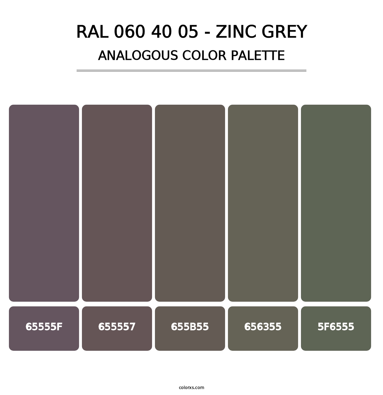 RAL 060 40 05 - Zinc Grey - Analogous Color Palette