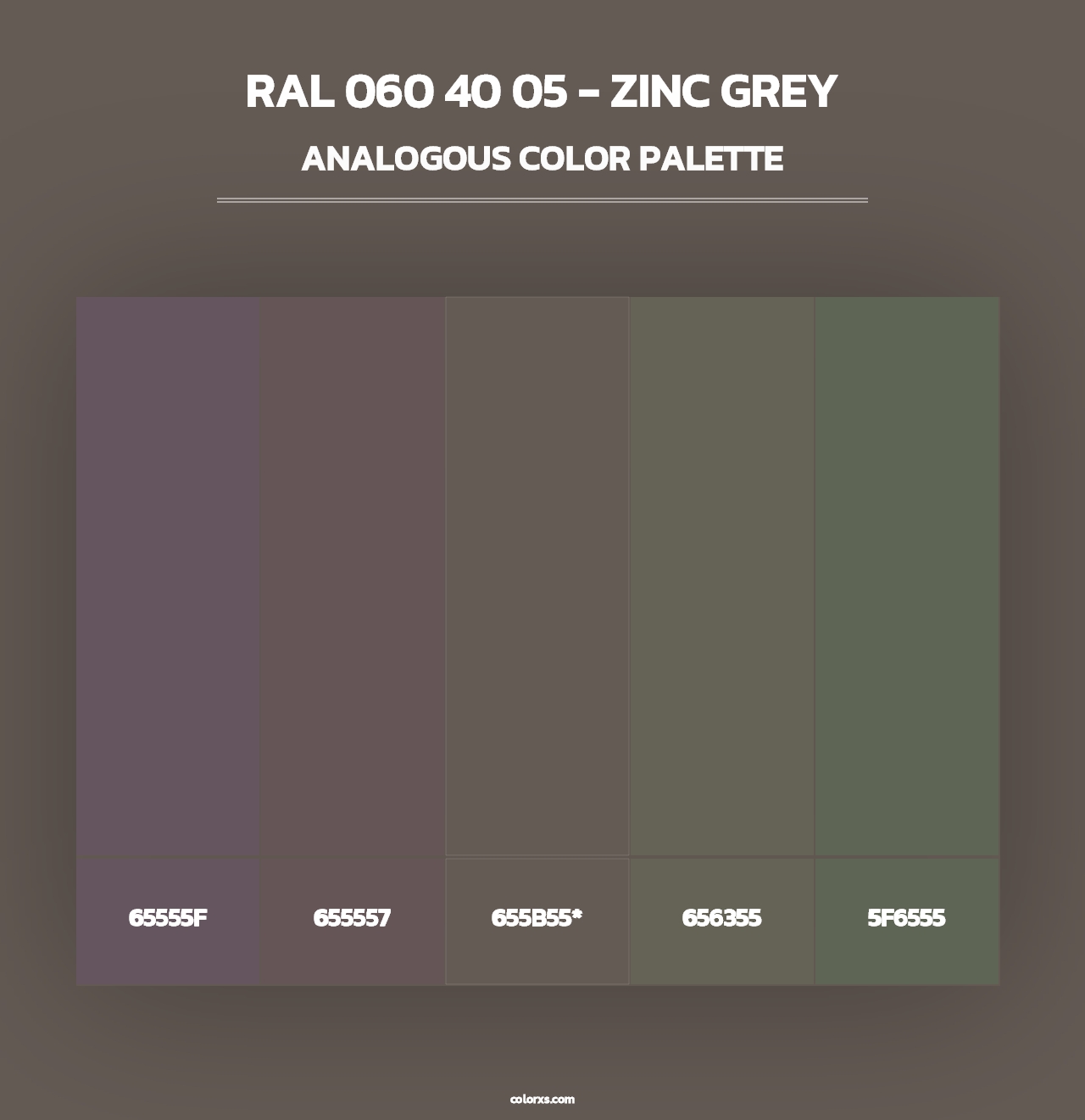 RAL 060 40 05 - Zinc Grey - Analogous Color Palette