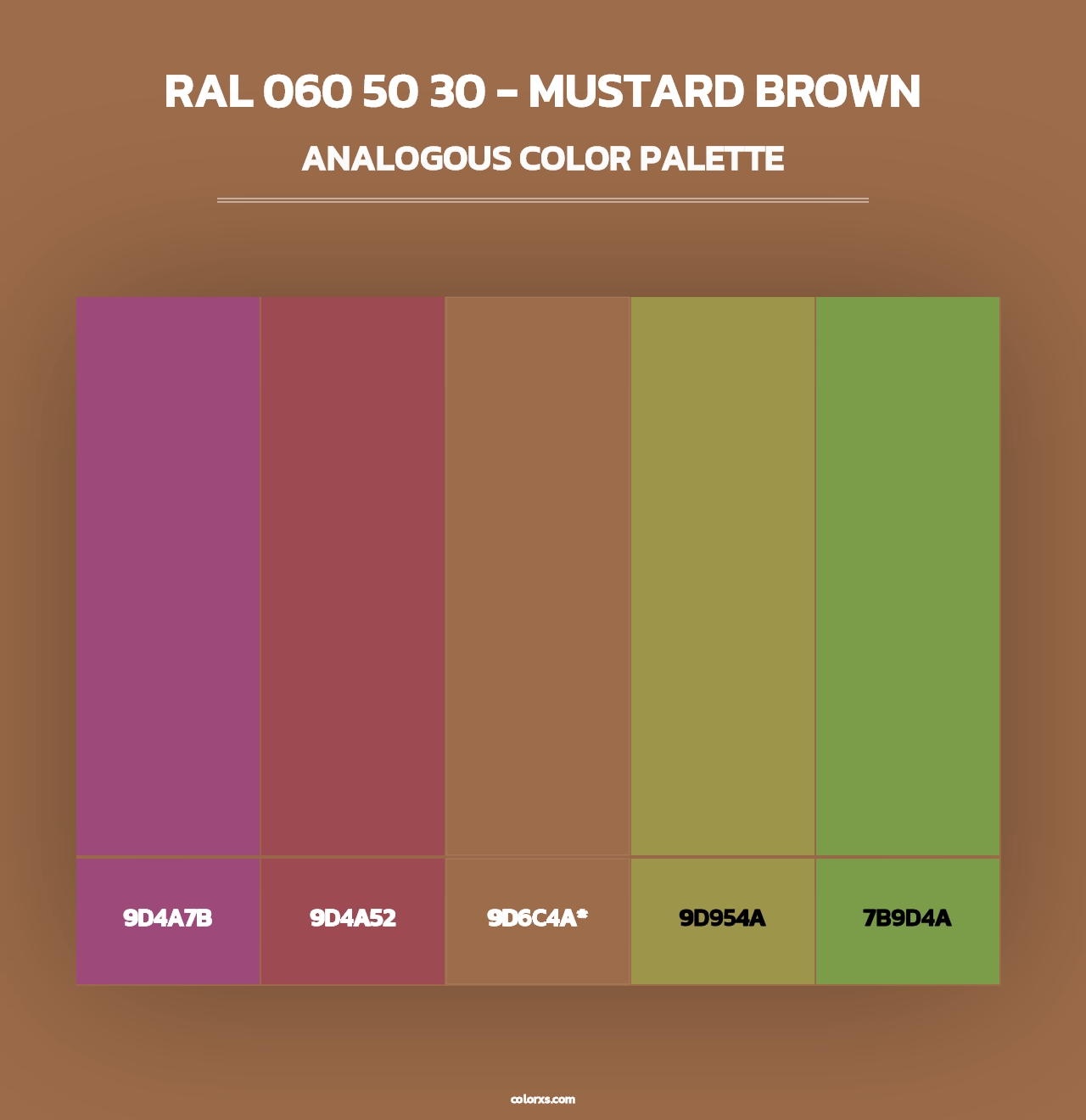 RAL 060 50 30 - Mustard Brown - Analogous Color Palette
