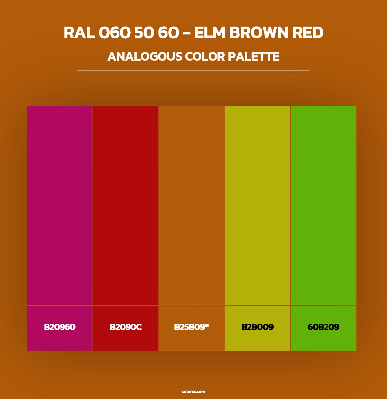 RAL 060 50 60 - Elm Brown Red - Analogous Color Palette