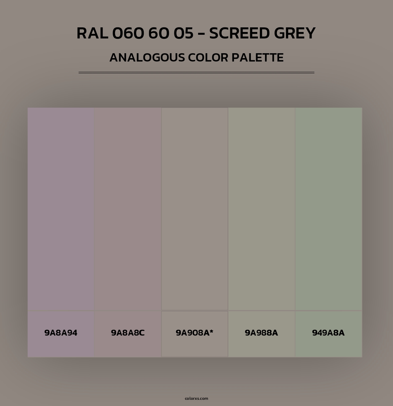 RAL 060 60 05 - Screed Grey - Analogous Color Palette