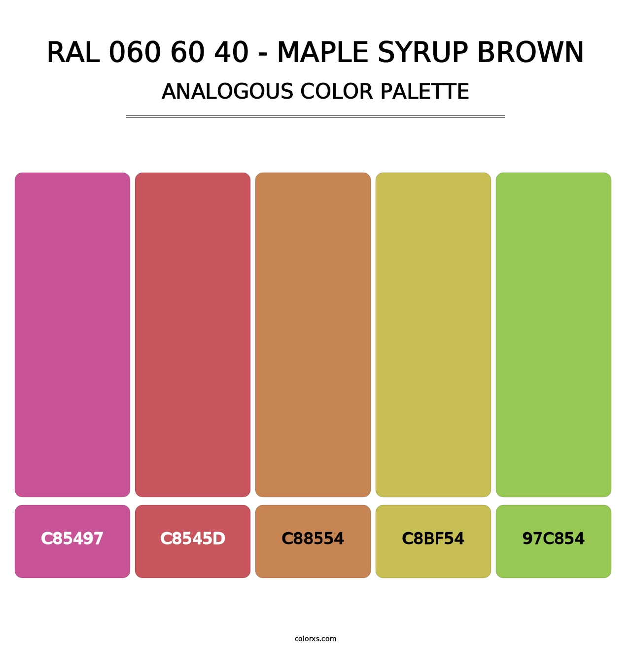RAL 060 60 40 - Maple Syrup Brown - Analogous Color Palette