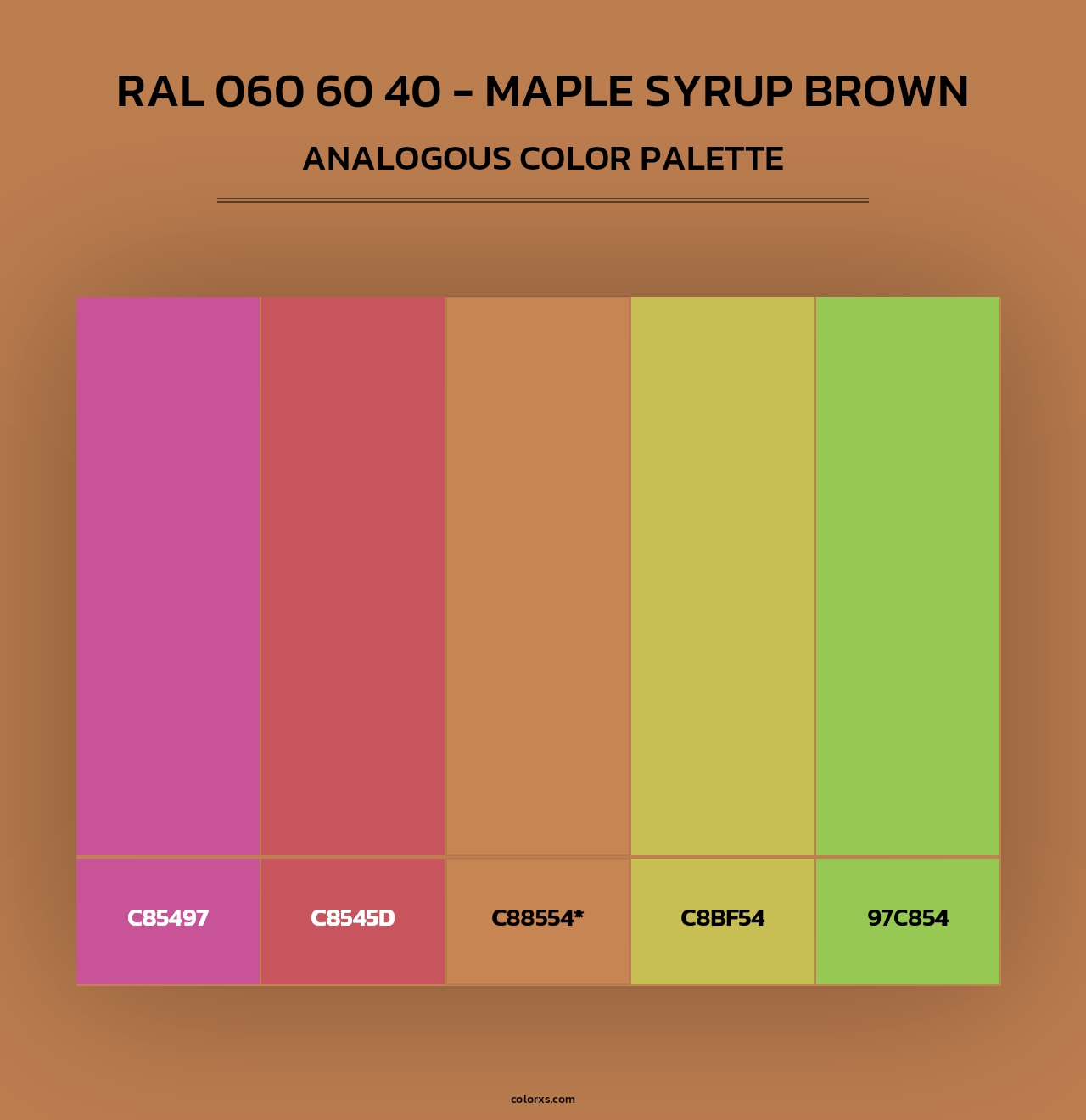 RAL 060 60 40 - Maple Syrup Brown - Analogous Color Palette