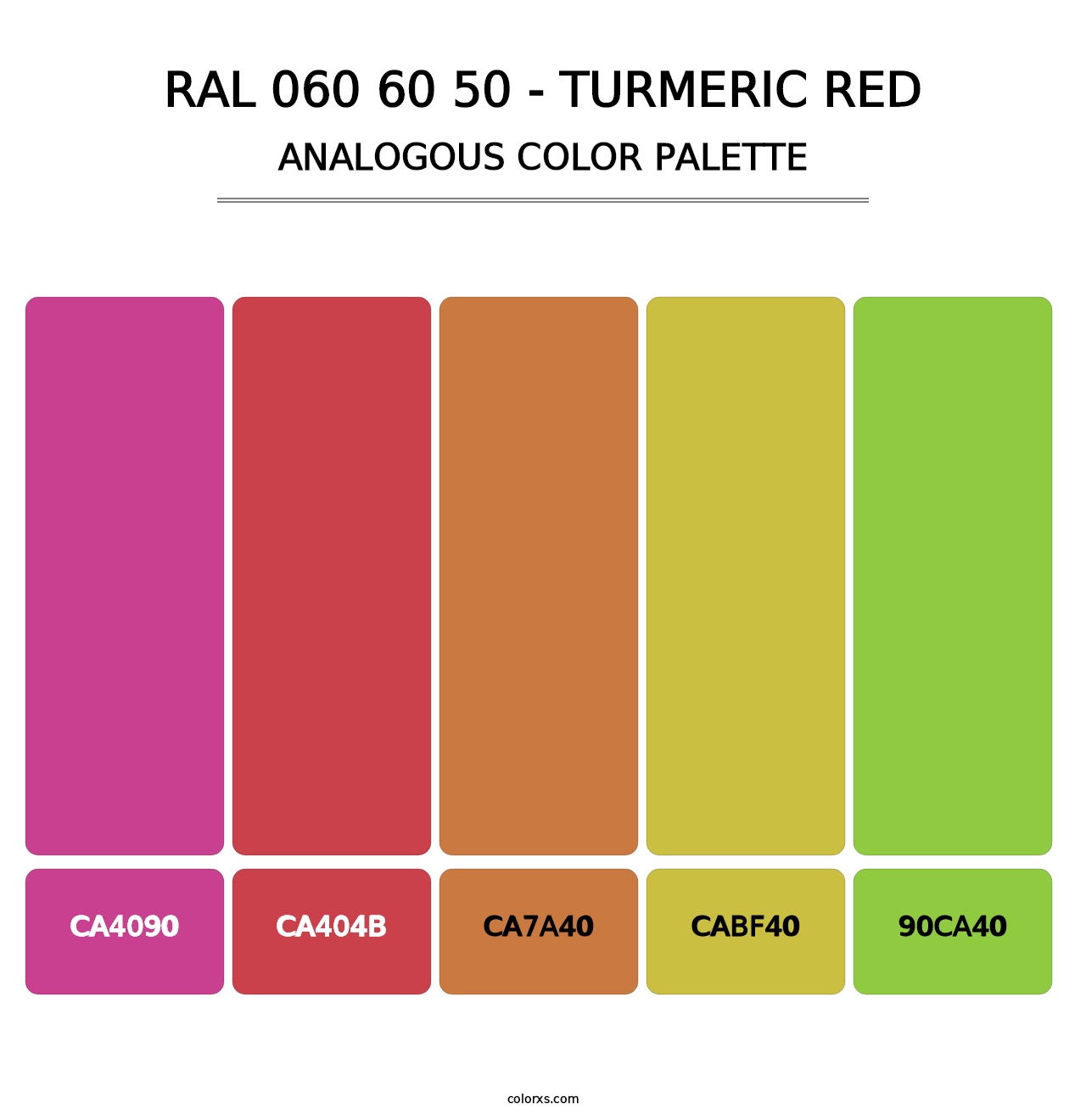 RAL 060 60 50 - Turmeric Red - Analogous Color Palette