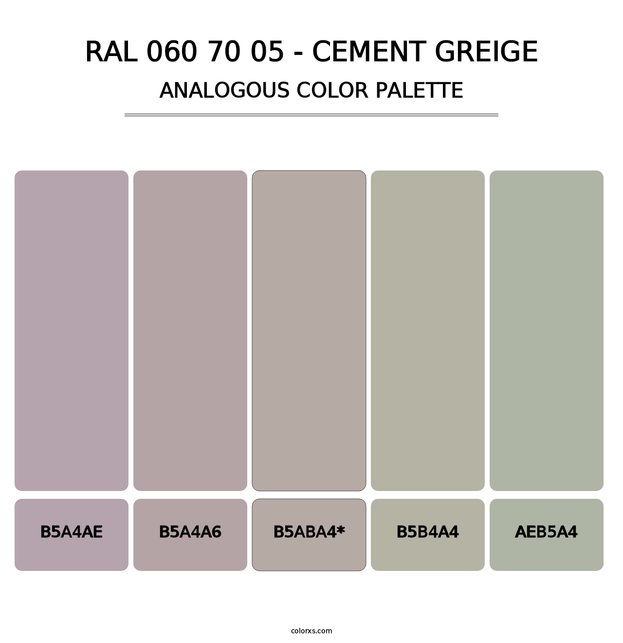 RAL 060 70 05 - Cement Greige - Analogous Color Palette