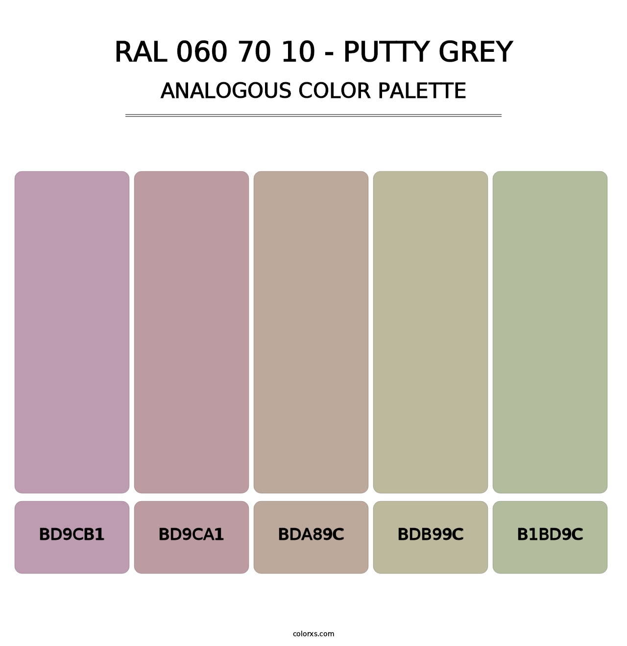 RAL 060 70 10 - Putty Grey - Analogous Color Palette