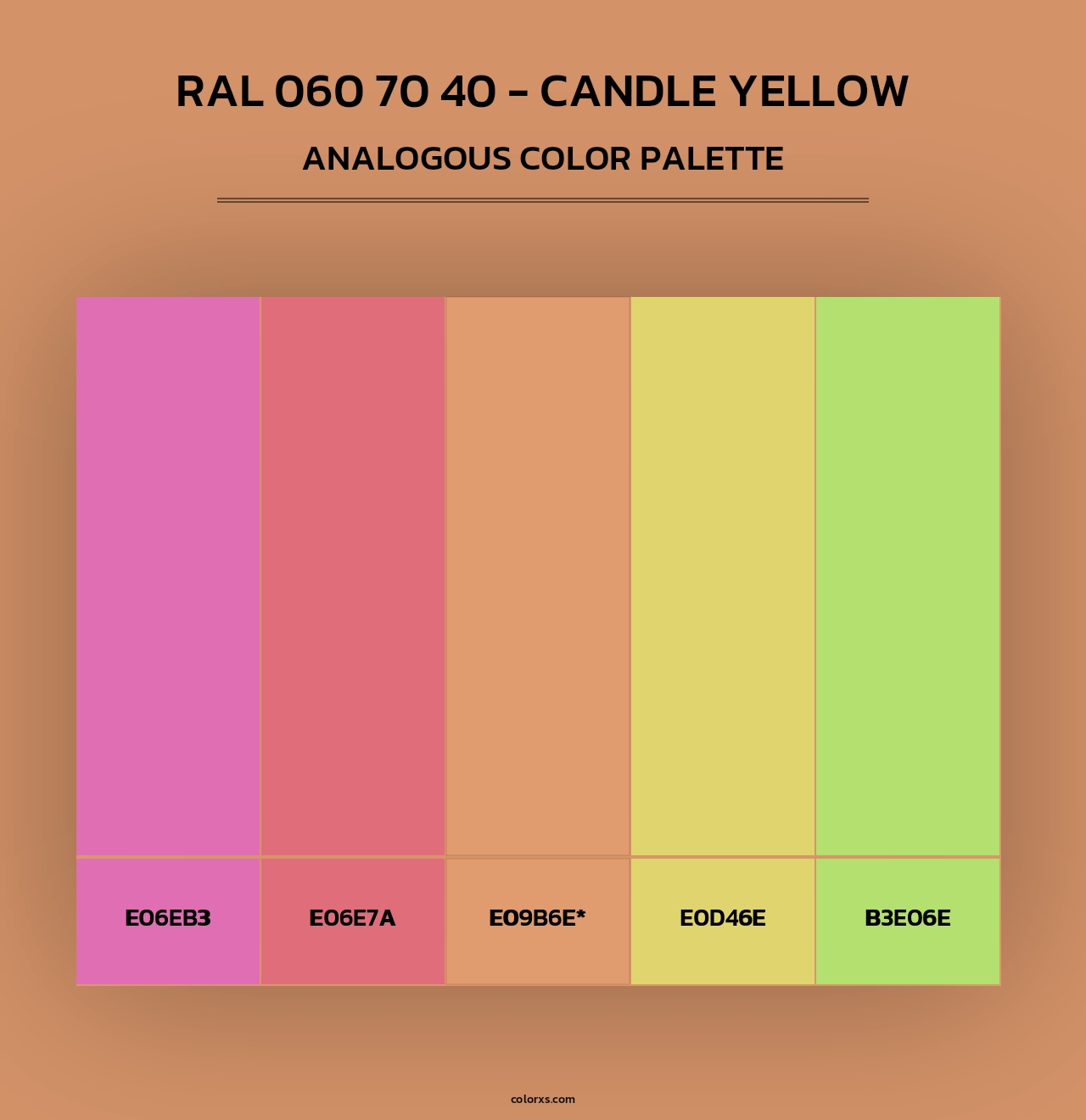 RAL 060 70 40 - Candle Yellow - Analogous Color Palette