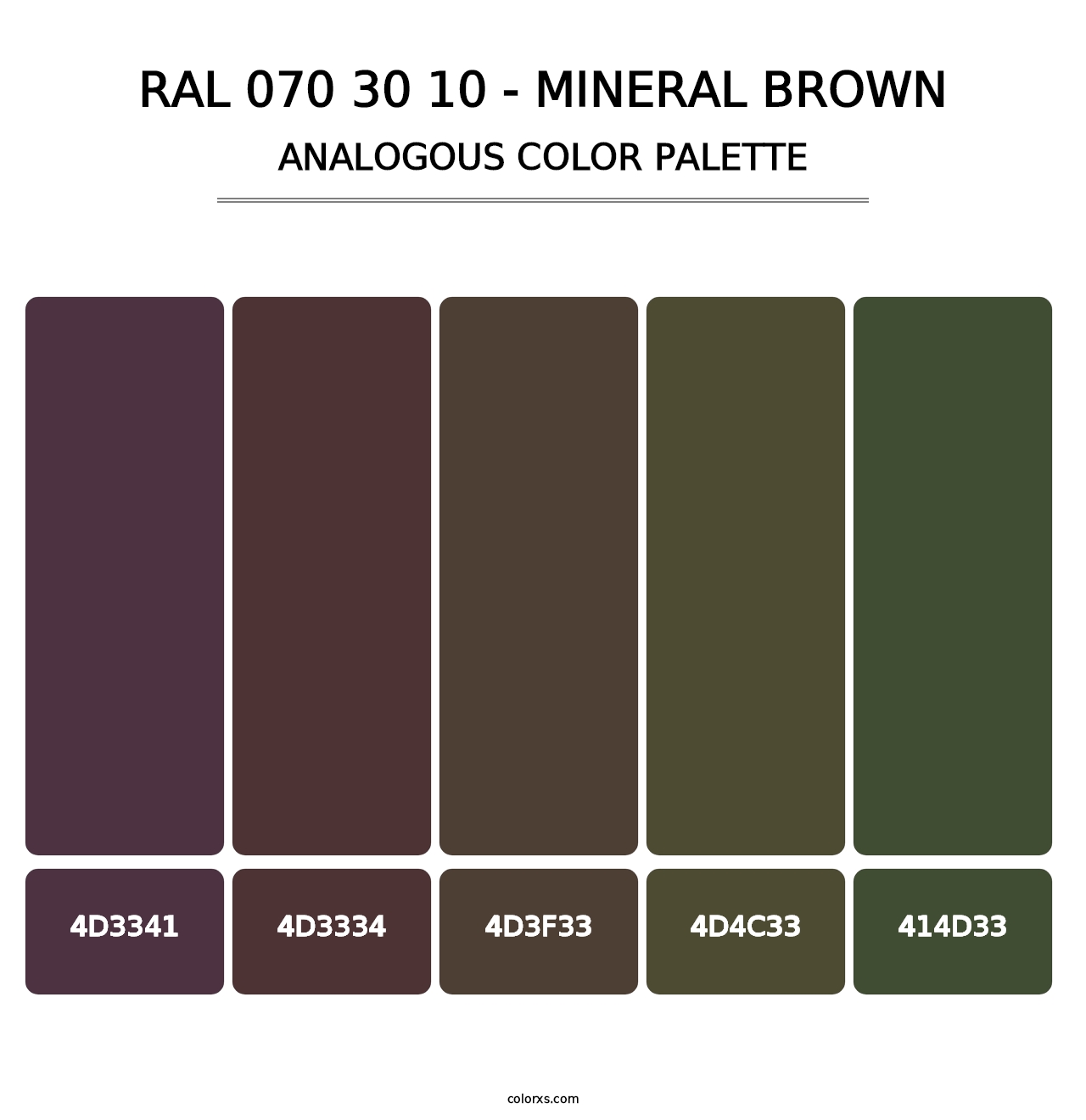 RAL 070 30 10 - Mineral Brown - Analogous Color Palette