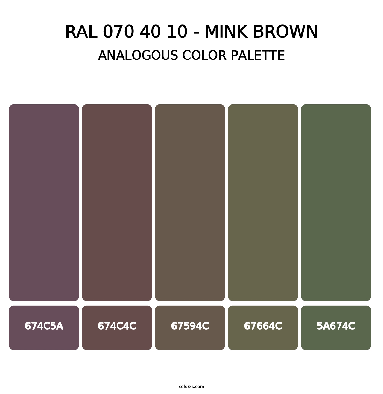 RAL 070 40 10 - Mink Brown - Analogous Color Palette