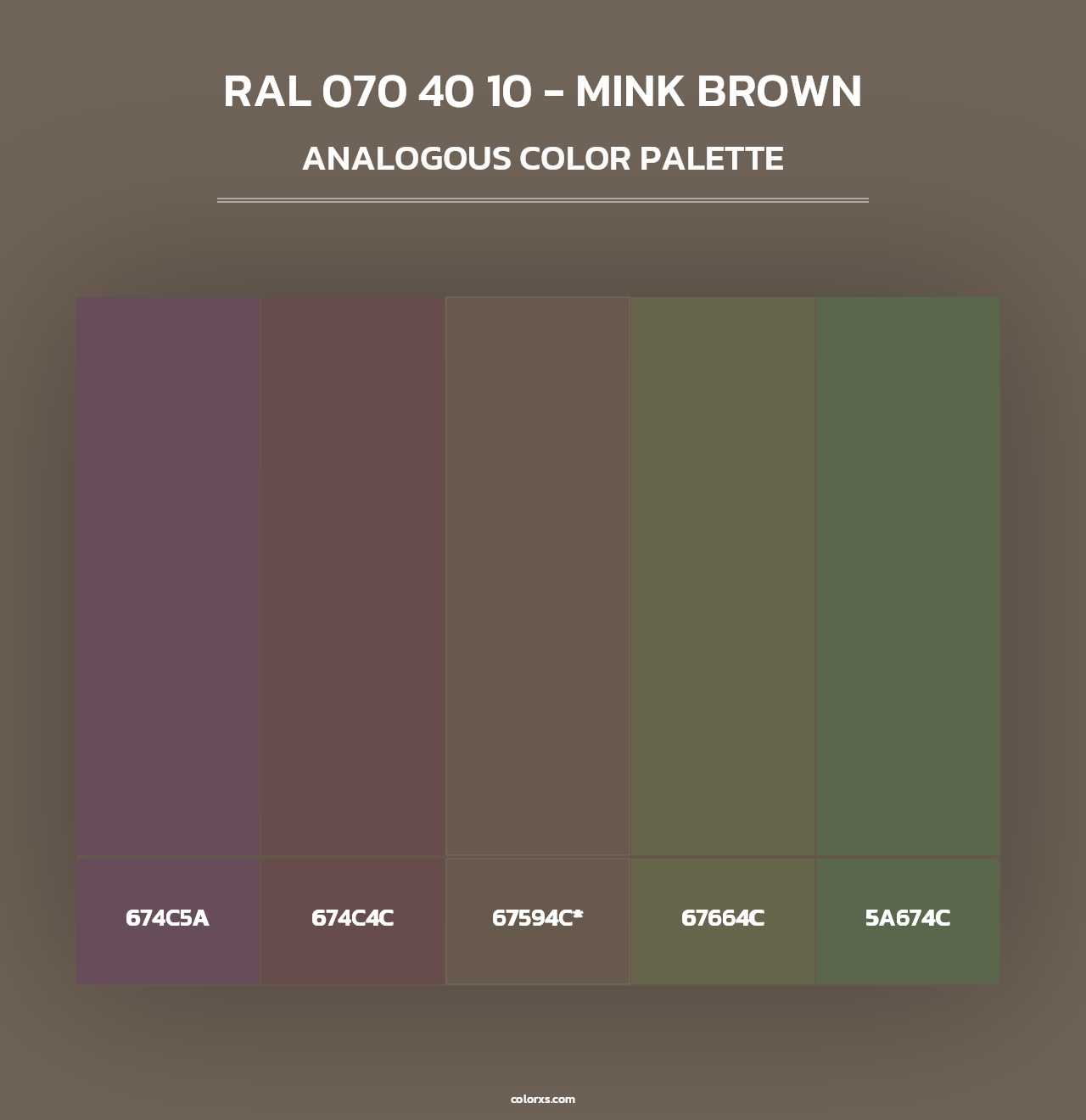 RAL 070 40 10 - Mink Brown - Analogous Color Palette