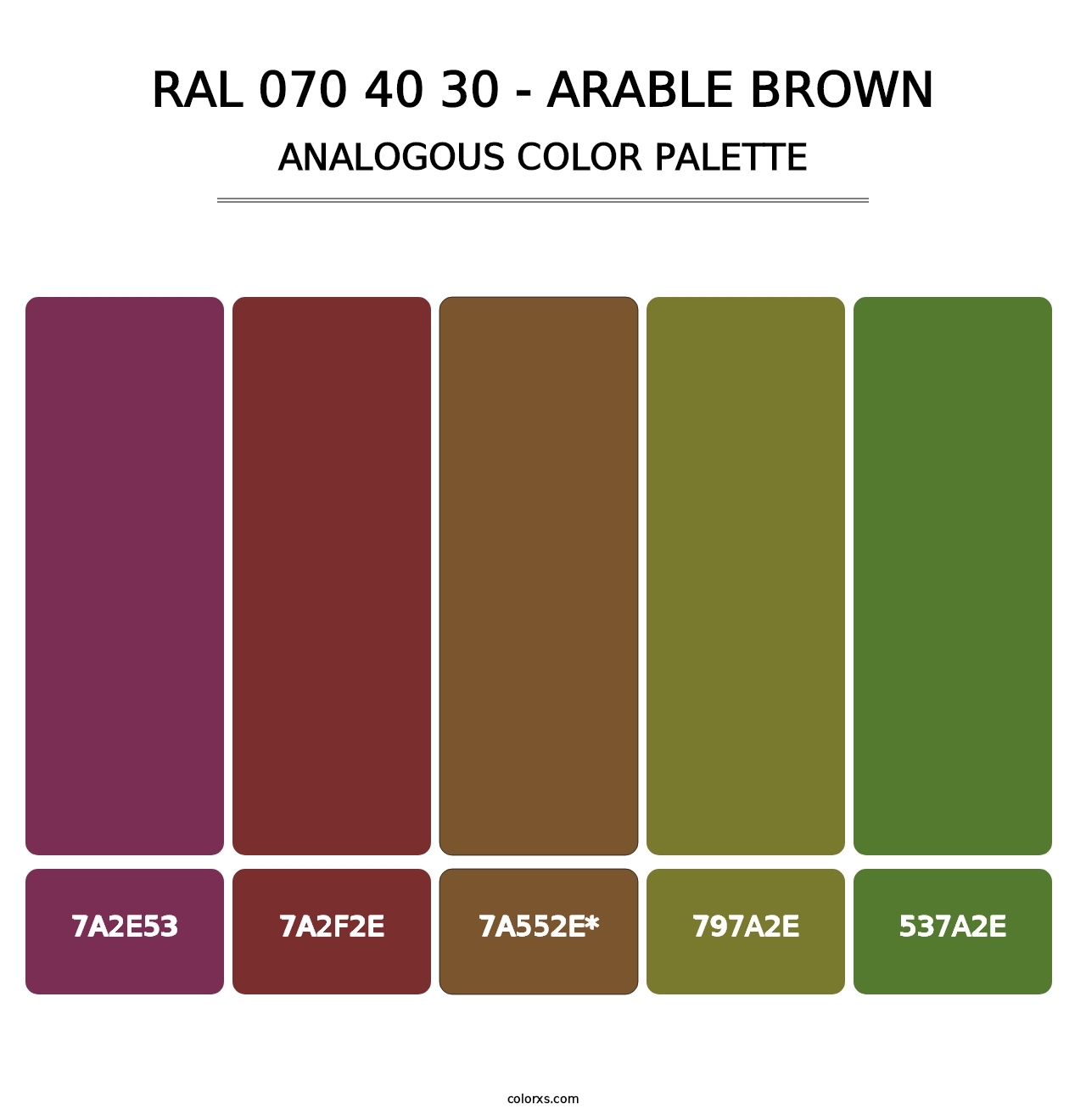 RAL 070 40 30 - Arable Brown - Analogous Color Palette