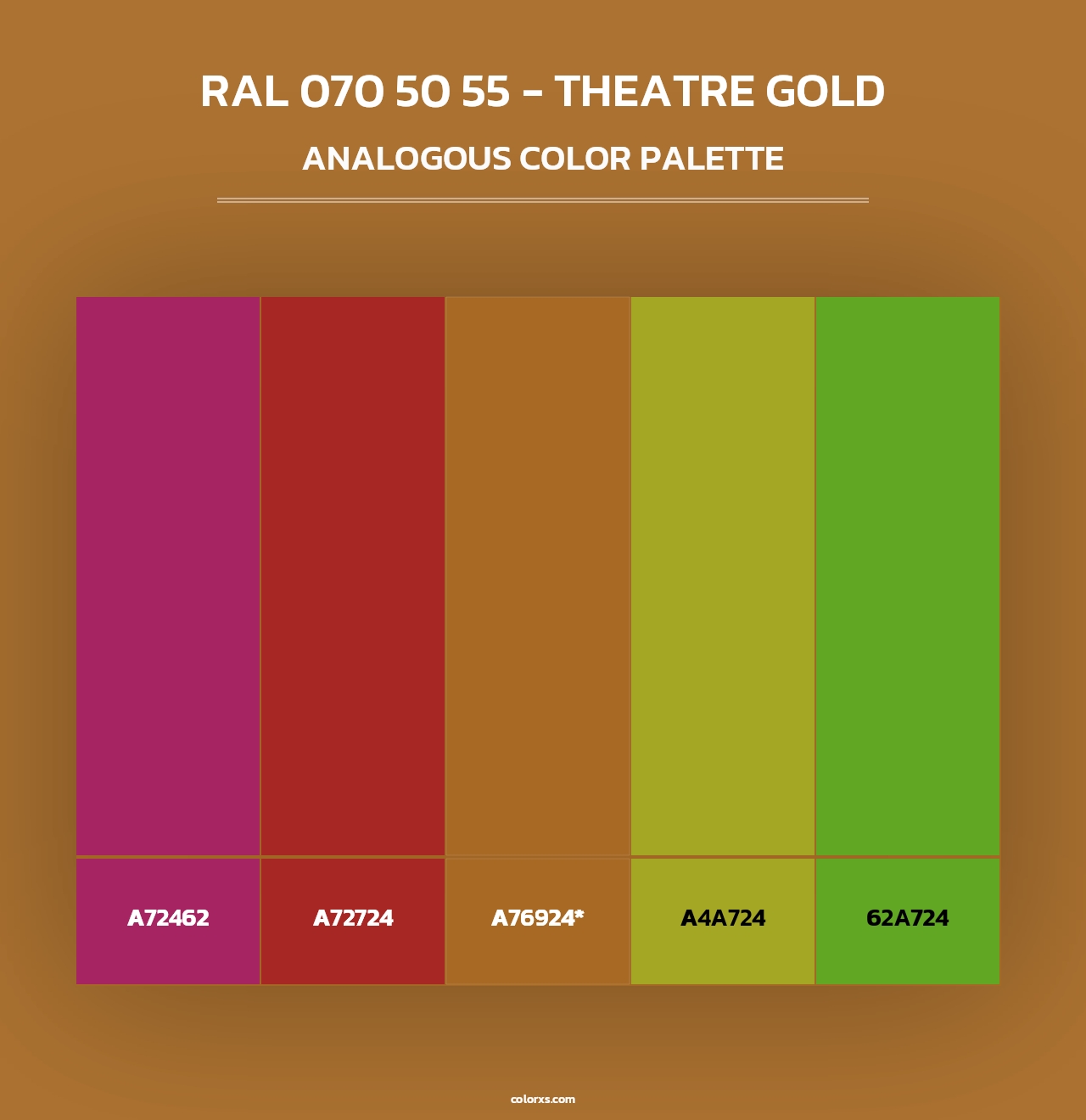 RAL 070 50 55 - Theatre Gold - Analogous Color Palette