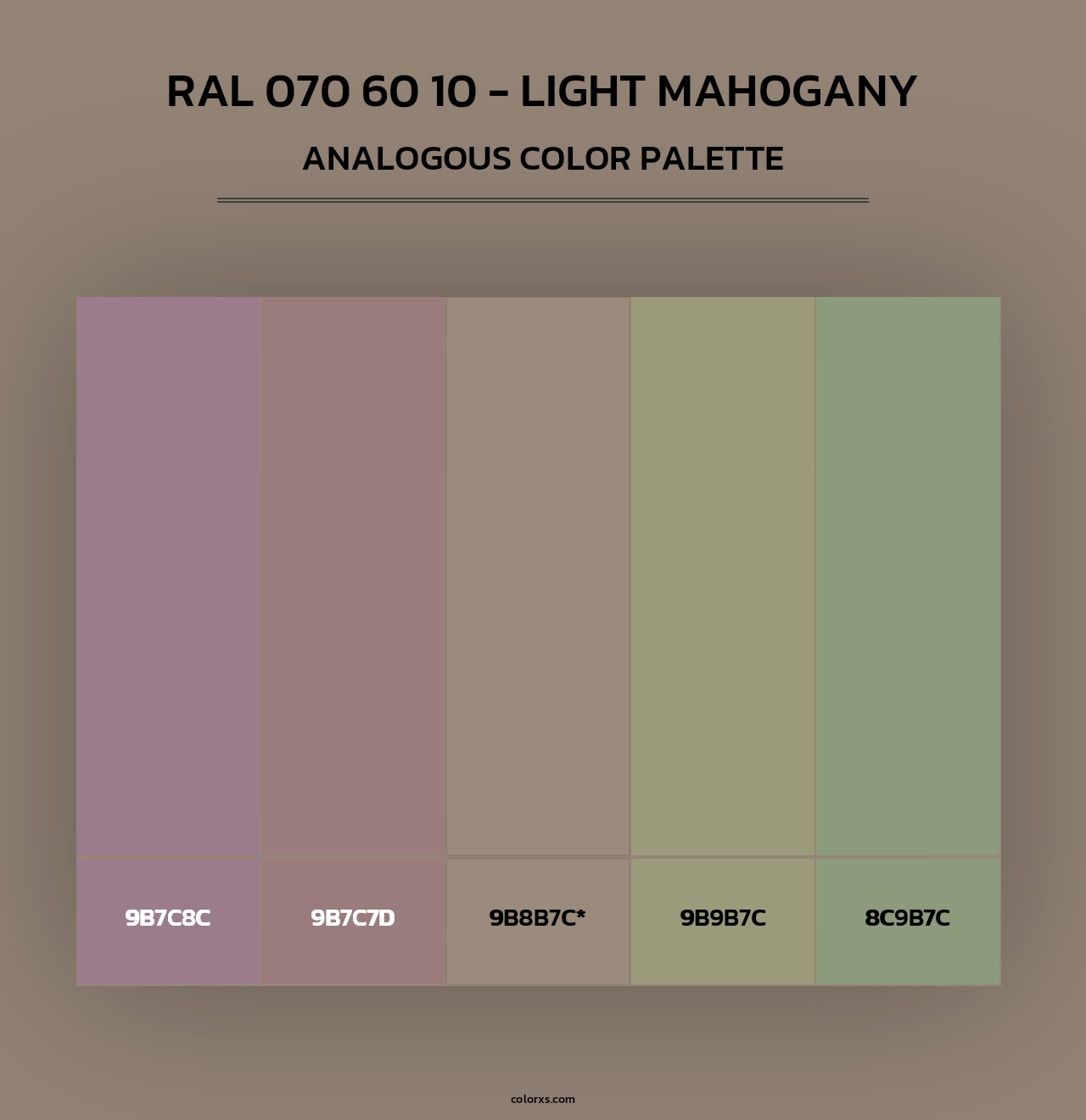 RAL 070 60 10 - Light Mahogany - Analogous Color Palette