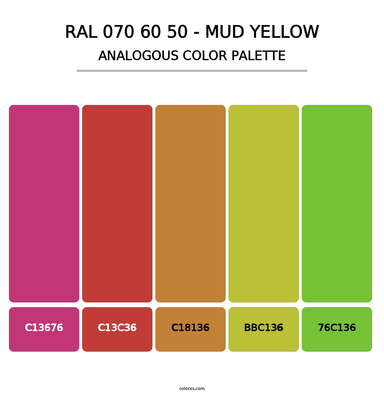 RAL 070 60 50 - Mud Yellow - Analogous Color Palette
