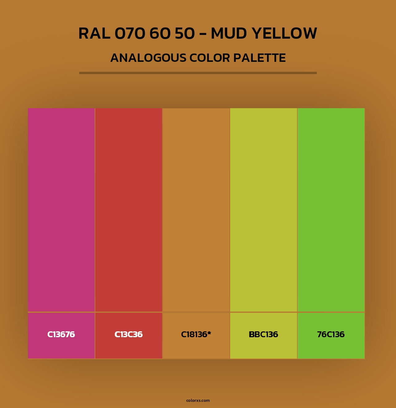 RAL 070 60 50 - Mud Yellow - Analogous Color Palette
