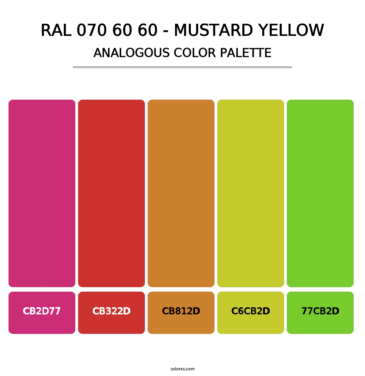 RAL 070 60 60 - Mustard Yellow - Analogous Color Palette
