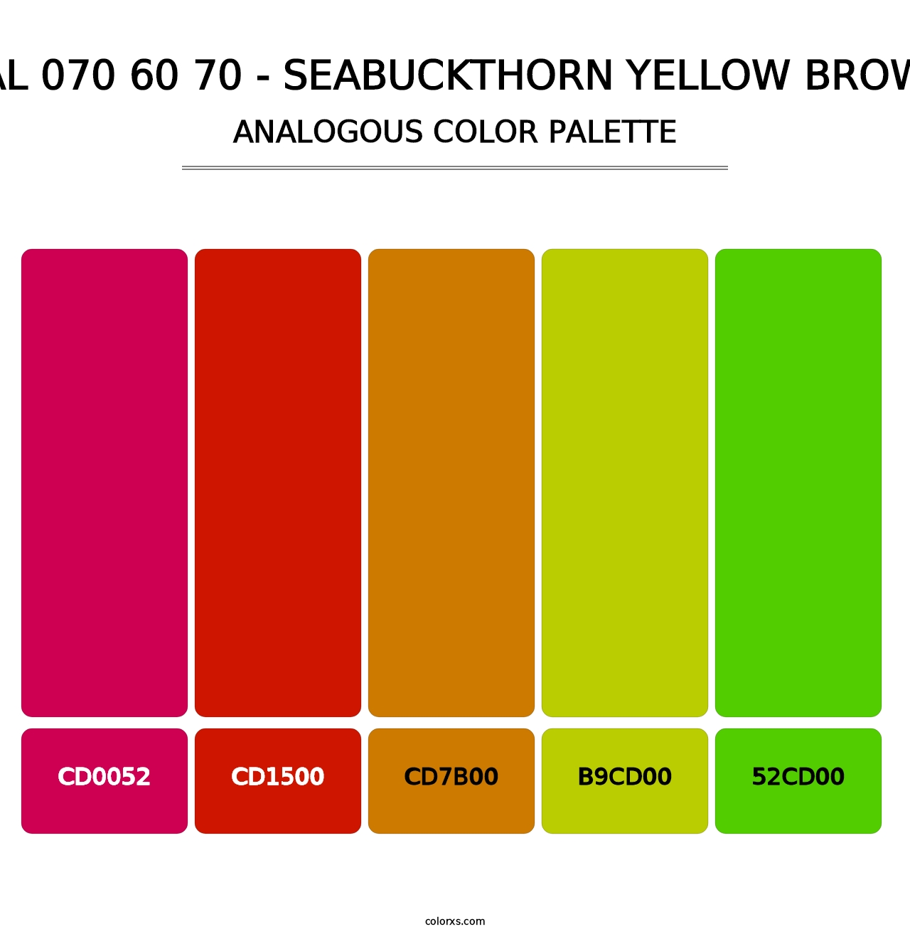RAL 070 60 70 - Seabuckthorn Yellow Brown - Analogous Color Palette