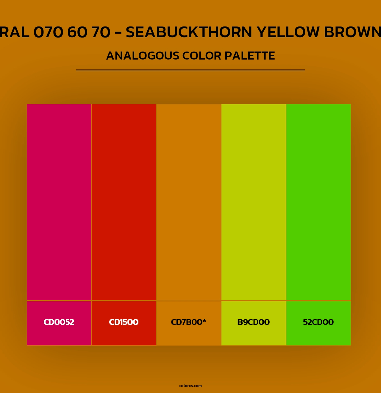 RAL 070 60 70 - Seabuckthorn Yellow Brown - Analogous Color Palette