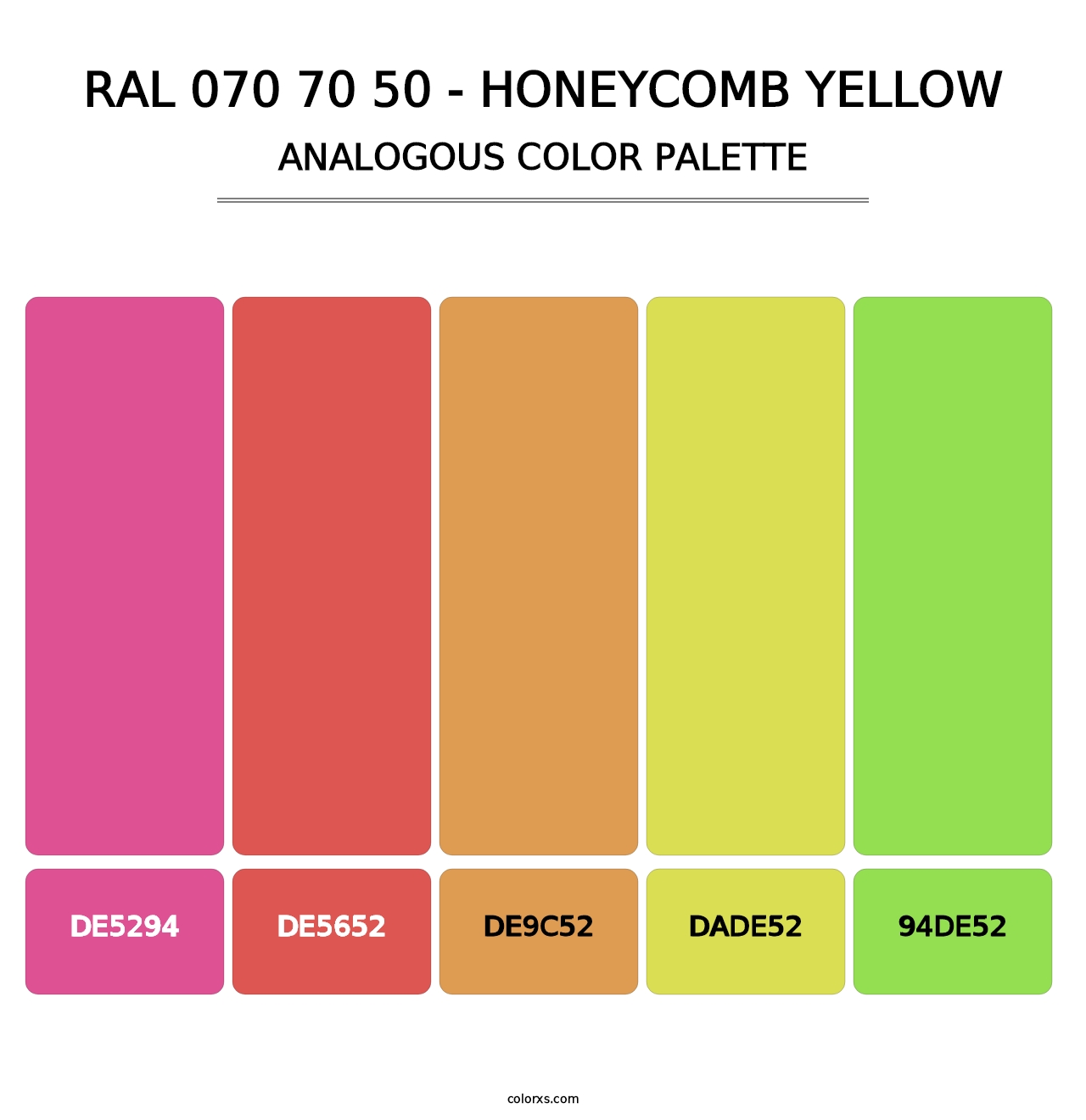 RAL 070 70 50 - Honeycomb Yellow - Analogous Color Palette