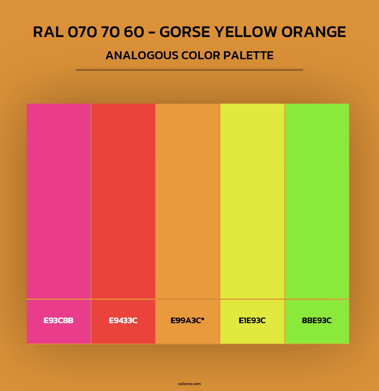 RAL 070 70 60 - Gorse Yellow Orange - Analogous Color Palette